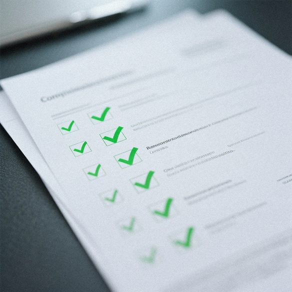 Billede af et dokument med grønne flueben, der symboliserer compliance